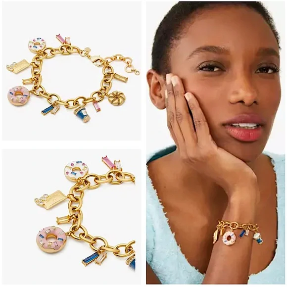 ケイトスペード　コーヒーブレイク　ドーナツ　ブレスレット Kate Spade Coffee Break Donut Charm Bracelet | eBay